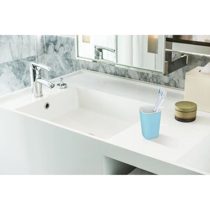 Metaltex Zahnputzbecher SMOOTH, Kunststoff, Stehend, Türkis 4 Metaltex Zahnputzbecher SMOOTH, Kunststoff, Stehend, Türkis – Bild 2