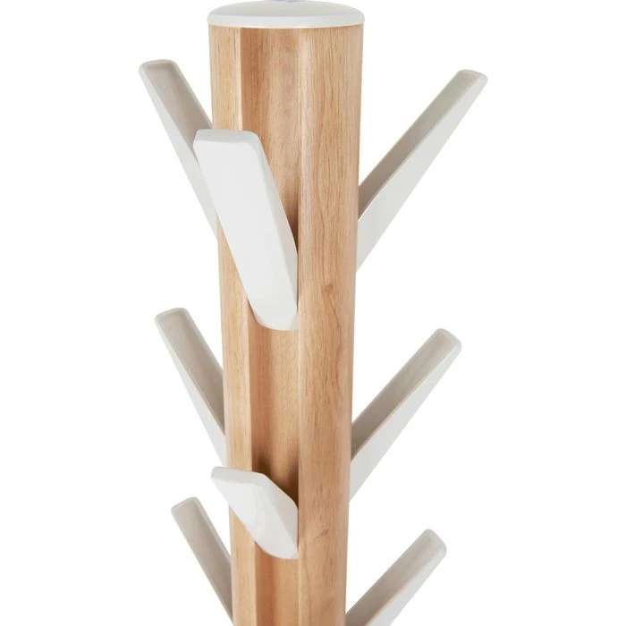 Umbra Garderobenständer Flapper, 320361-668, Mit 9 Klappbaren Haken, Holz, Natur / Weiß 6 Umbra Garderobenständer Flapper, 320361-668, Mit 9 Klappbaren Haken, Holz, Natur / Weiß – Bild 4