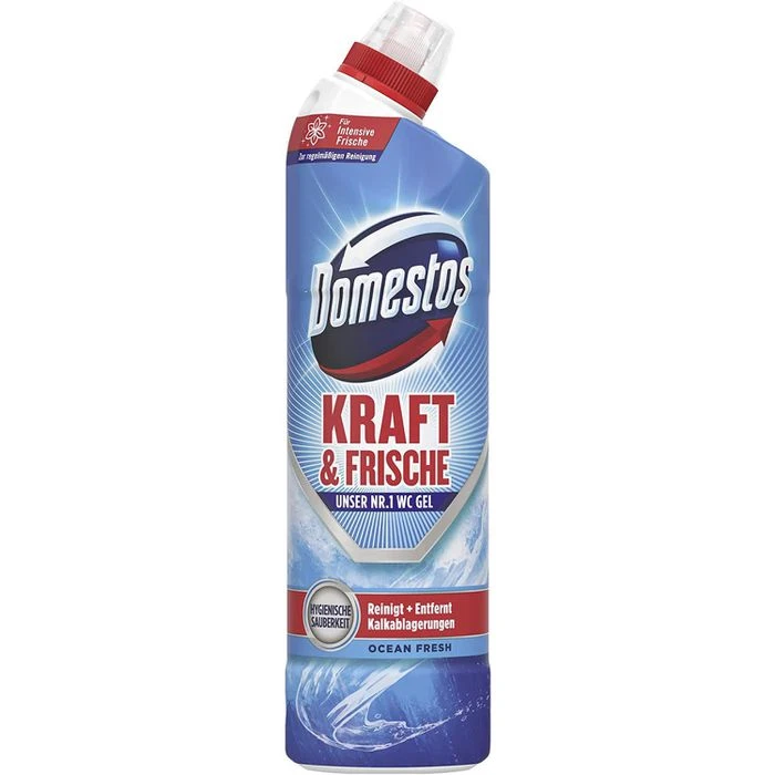 Domestos WC-Reiniger Kraft & Frische WC Gel, Ocean Fresh, Beseitigt 99,9% Der Bakterien, 750ml 3 Domestos WC-Reiniger Kraft & Frische WC Gel, Ocean Fresh, Beseitigt 99,9% Der Bakterien, 750ml
