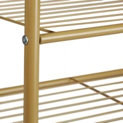 Relaxdays Garderobenständer Sandra, 10020565, Mit 2 Ablagen & 4 Haken, Metall, Hellbraun -Küche Fach Geschäft 674b1298abc77d0881e594cebe26ae7e23d87b97 garderobenstaender relaxdays sandra 10020565