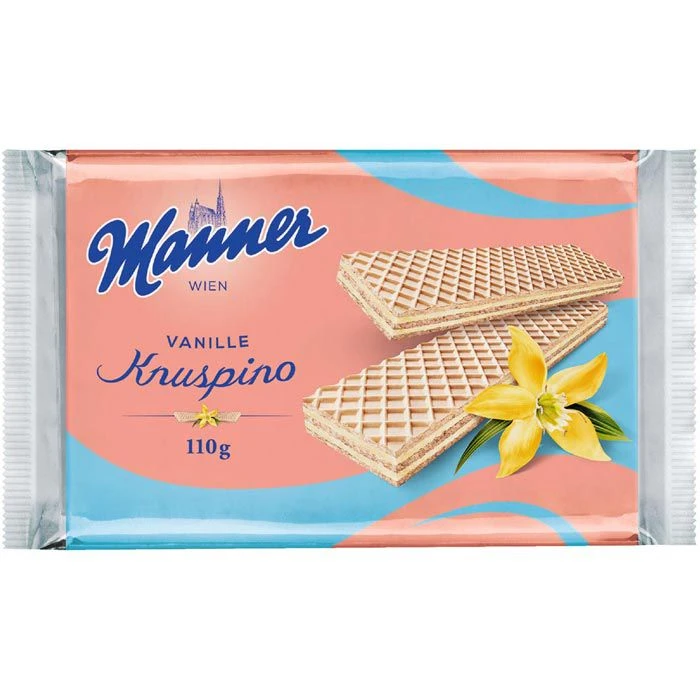 Manner Waffeln Knuspino Vanille, 110g 3 Manner Waffeln Knuspino Vanille, 110g