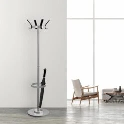 Kerkmann Garderobenständer New Public, 6284, Mit 12 Haken, Metall, Silber / Schwarz -Küche Fach Geschäft 6acb709831b9497ea1570cc25174e2ed7109818d garderobenstaender kerkmann new public 6284