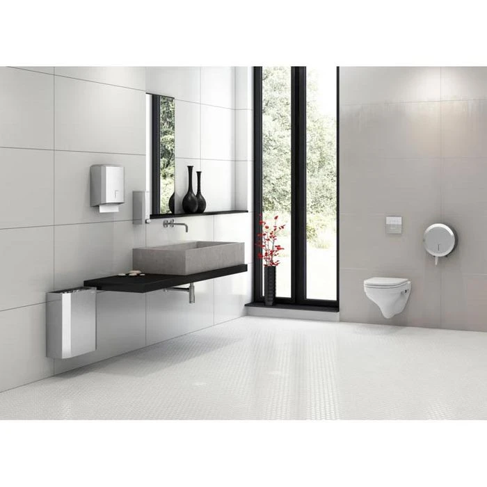 Katrin Toilettenpapierspender Gigant-Box S, 989660, Edelstahl, Für Jumbo Rollen, Silber 4 Katrin Toilettenpapierspender Gigant-Box S, 989660, Edelstahl, Für Jumbo Rollen, Silber – Bild 2