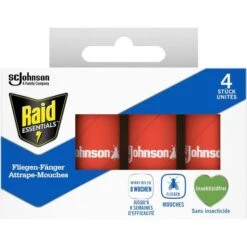 Raid Fliegenfänger Fliegen-Fänger Classic, Rollen, Giftfrei, 4 Stück