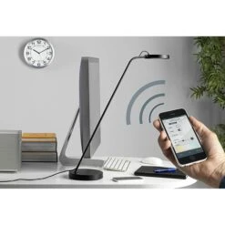 Unilux Schreibtischlampe Eyelight LED, Dimmbar, App-fähig , Mit Standfuß -Küche Fach Geschäft 70b176dfd31cf5160a01c6b20d9d14e52a164308 schreibtischlampe unilux eyelight led