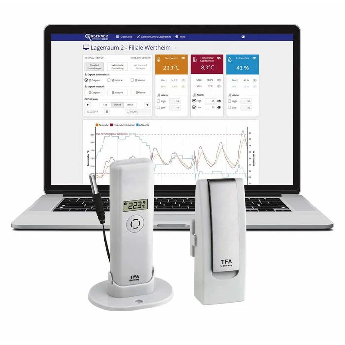 TFA Weatherhub-Set 31.4013.02 Observer, Inkl. Thermo-Hygrometer Mit Kabelfühler, Gateway 7 TFA Weatherhub-Set 31.4013.02 Observer, Inkl. Thermo-Hygrometer Mit Kabelfühler, Gateway – Bild 5