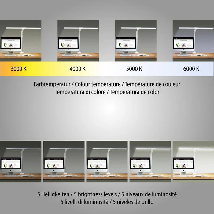 FeinTech Schreibtischlampe LTL00310, Dimmbar, Tischklemme 7 FeinTech Schreibtischlampe LTL00310, Dimmbar, Tischklemme – Bild 5