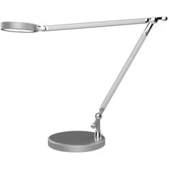 Unilux Schreibtischlampe Senza LED, Dimmbar, Silber, Standfuß
