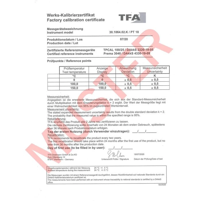 TFA Einstichthermometer 30.1064.02.K Digital, -40 Bis 250°C, HACCP, Sonde 11,6 Cm 6 TFA Einstichthermometer 30.1064.02.K Digital, -40 Bis 250°C, HACCP, Sonde 11,6 Cm – Bild 4