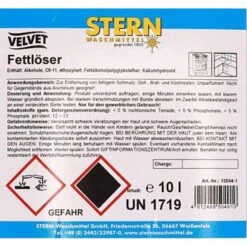 Stern Fettlöser Velvet, Gegen Fett & Grillreste, Kanister, 10 Liter 6 Stern Fettlöser Velvet, Gegen Fett & Grillreste, Kanister, 10 Liter -Küche Fach Geschäft 7bef05bdcb2e82b5b0195afc75e1e48fa0600edc fettloeser stern velvet