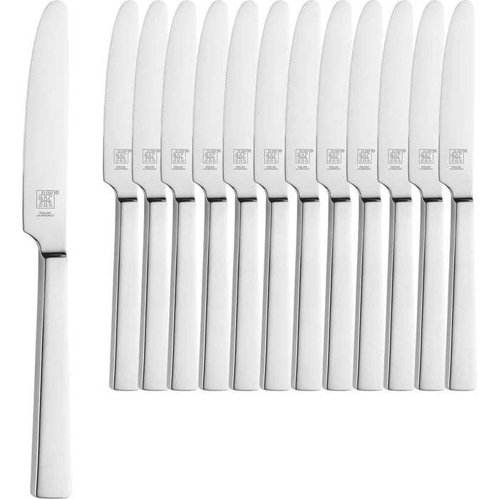Zwilling Menümesser King 07041-805, Edelstahl, Monoblock, Silber Poliert, Set 12 Stück 3 Zwilling Menümesser King 07041-805, Edelstahl, Monoblock, Silber Poliert, Set 12 Stück