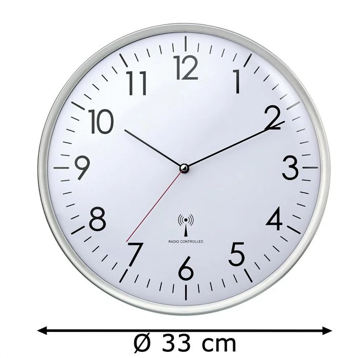 TFA 60.3514 Funkuhrwanduhr Silber 7 TFA 60.3514 Funkuhrwanduhr Silber – Bild 5