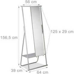 Relaxdays Garderobenständer 10022580, Mit Ablage & Spiegel, Metall, Silber -Küche Fach Geschäft 7d15a5860222172f789d6c98f3c4962c4cc8784d garderobenstaender relaxdays 10022580