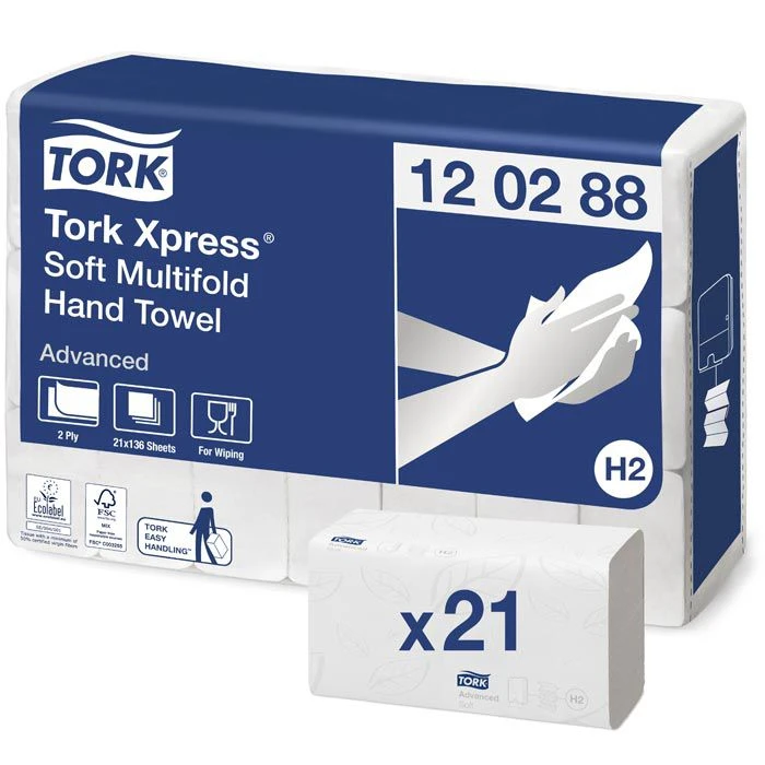 Tork 120288 Advanced 2-lagig Interfold 21x34 Weiß 3 Tork 120288 Advanced 2-lagig Interfold 21x34 Weiß