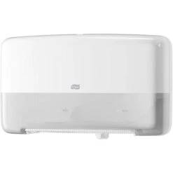 Tork Toilettenpapierspender Elevation, 555500, T2, Kunststoff, Für 2 Mini Jumbo Rollen, Weiß