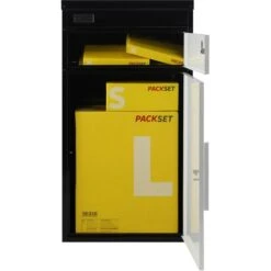 SafePost Paketbriefkasten ScanPro 65 Tiamat, 45 X 85 X 24,5cm, 8 Schlüssel, Schwarz/weiß