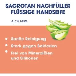 Sagrotan Seife Sanft Zur Haut, Aloe Vera, Flüssigseife, Nachfüllbeutel, 500ml -Küche Fach Geschäft 828cc533a82dd1c04010137b569714832e44ae19 seife sagrotan sanft zur haut aloe vera