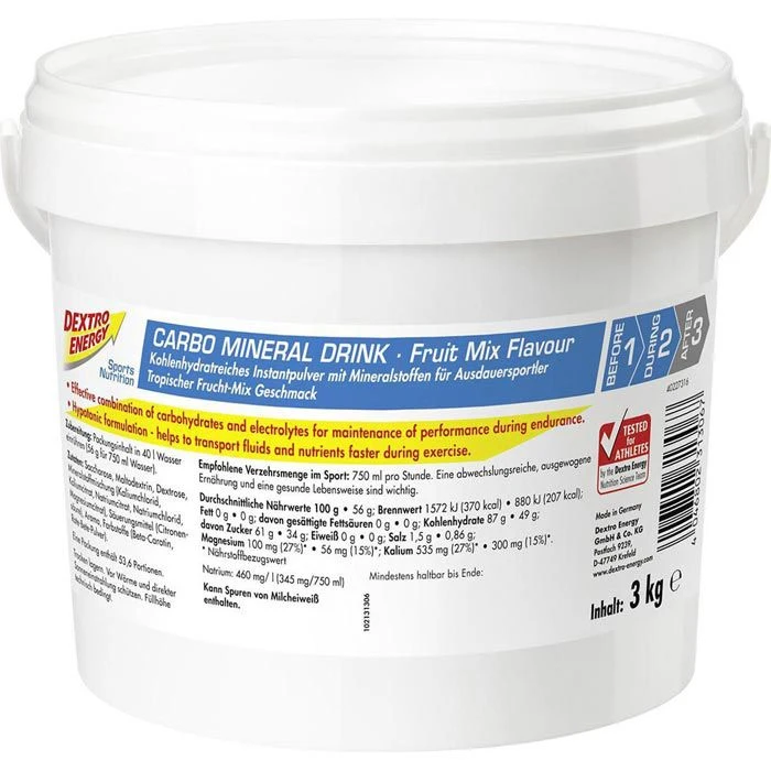 Dextro Iso-Drink Energy IsoFast Fruit Mix, Getränkepulver Für Ca. 40 Liter, 3kg, Eimer 3 Dextro Iso-Drink Energy IsoFast Fruit Mix, Getränkepulver Für Ca. 40 Liter, 3kg, Eimer
