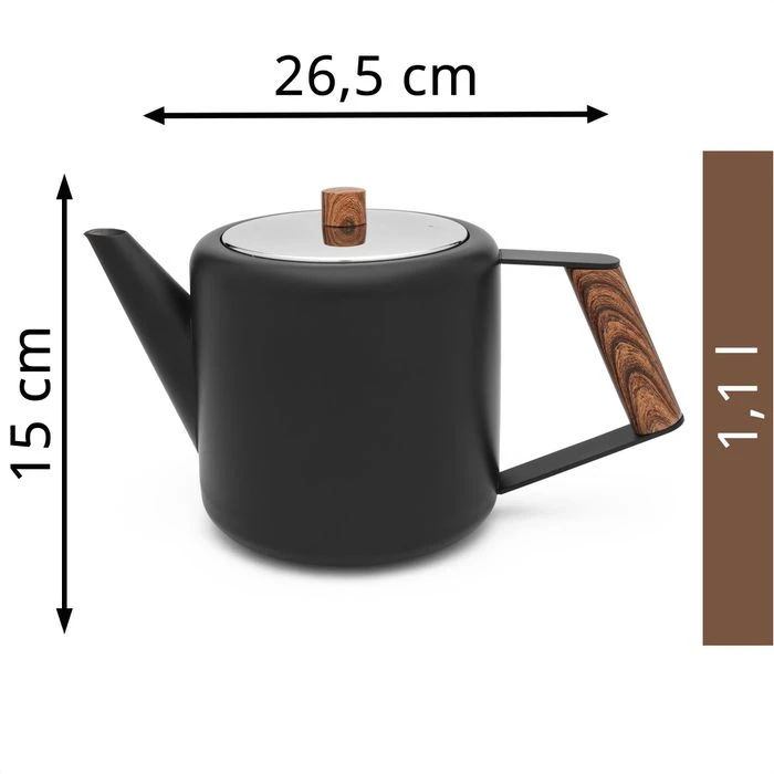 Bredemeijer Tee-Kanne Boston, Edelstahl, Doppelwandig, Schwarz Matt, 1,1 L 4 Bredemeijer Tee-Kanne Boston, Edelstahl, Doppelwandig, Schwarz Matt, 1,1 L – Bild 2