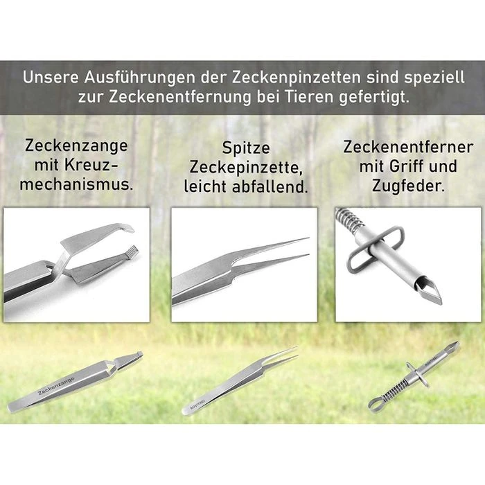 InstrumenteNRW Zeckenzange PI-Set-291, Edelstahl, Für Mensch Und Tier, Profi-Qualität, 3-teilig 4 InstrumenteNRW Zeckenzange PI-Set-291, Edelstahl, Für Mensch Und Tier, Profi-Qualität, 3-teilig – Bild 2