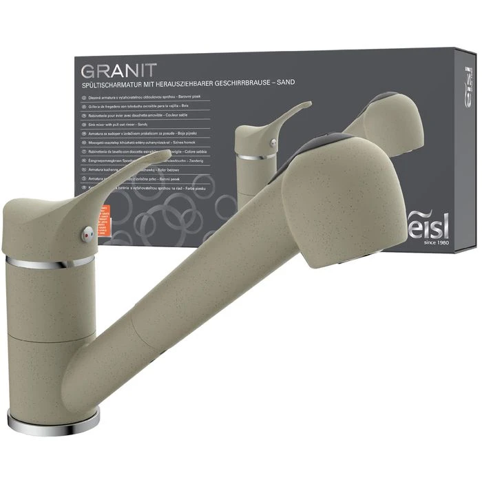 Schütte Küchenarmatur Granit, Beige, Hochdruck, Schwenkbar, Ausziehbarer Auslauf 10 Schütte Küchenarmatur Granit, Beige, Hochdruck, Schwenkbar, Ausziehbarer Auslauf – Bild 8