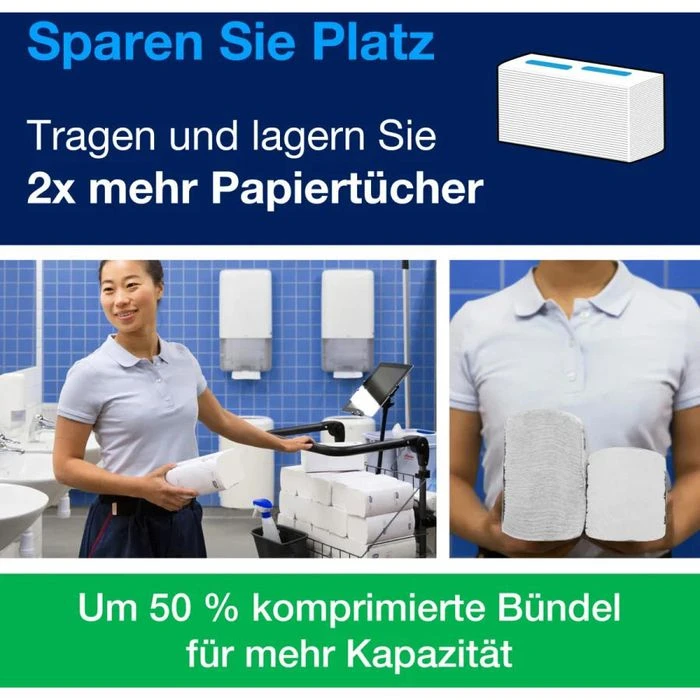 Tork Papierhandtücher PeakServe Endlos 100589 H5, 1-lagig Advanced Interfold 20,1x22,5cm 3240 Stück 4 Tork Papierhandtücher PeakServe Endlos 100589 H5, 1-lagig Advanced Interfold 20,1x22,5cm 3240 Stück – Bild 2