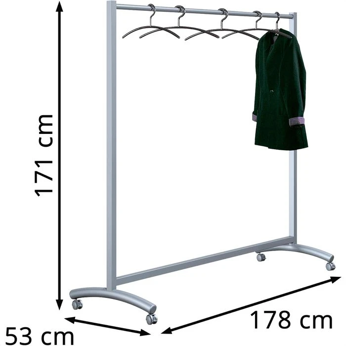 Kerkmann Garderobenständer Event, 6030, Mit Rollen, Metall, Silber 4 Kerkmann Garderobenständer Event, 6030, Mit Rollen, Metall, Silber – Bild 2