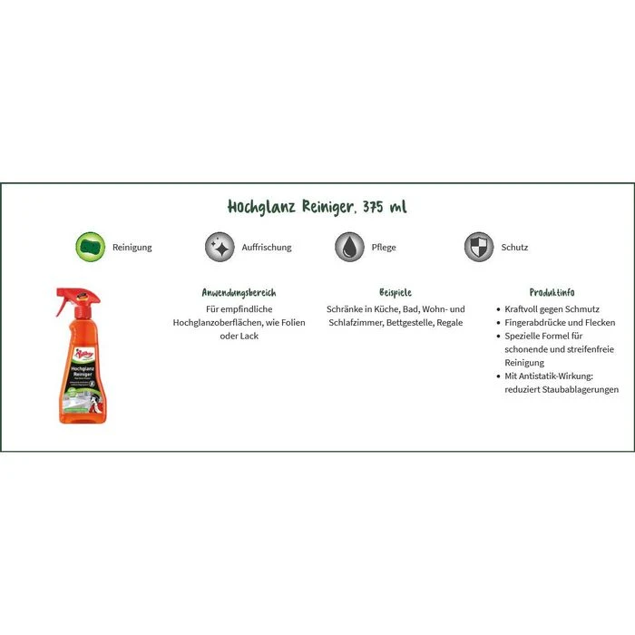 Poliboy Möbelpflege Hochglanz Reiniger, 26375, Für Hochglanzflächen, 375 Ml 8 Poliboy Möbelpflege Hochglanz Reiniger, 26375, Für Hochglanzflächen, 375 Ml – Bild 6