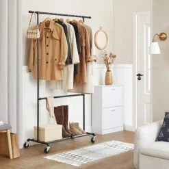 Songmics Garderobenständer HSR62BK, Bis 110 Kg, Mit Rollen, Metall, Schwarz 15 Songmics Garderobenständer HSR62BK, Bis 110 Kg, Mit Rollen, Metall, Schwarz -Küche Fach Geschäft 905660336e2b7bf3c4b77b3e057122fedba51b9c garderobenstaender songmics hsr62bk bis 110 kg