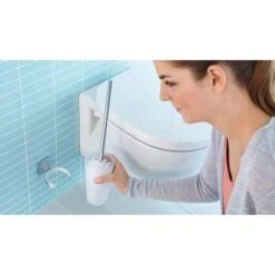 Tesa WC-Bürste Klaam, Weiß / Chrom, Bürstenhalter Aus Glas, Zur Wandmontage -Küche Fach Geschäft 91389bdd95c6ac433f74ca2a8f2c677e4469f049 wc buerste tesa klaam weiss chrom