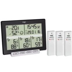 TFA Thermo-Hygrometer 30.3054.10 Multi Sens Funk, Digital, Innen/außen, Inkl. 3 Außensensoren