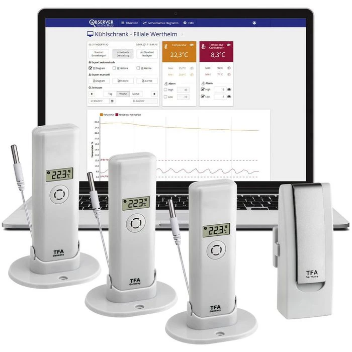 TFA Weatherhub-Set 31.4010.02 Observer, Inkl. 3 Thermometer Mit Kabelfühler, Gateway 4 TFA Weatherhub-Set 31.4010.02 Observer, Inkl. 3 Thermometer Mit Kabelfühler, Gateway – Bild 2