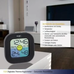 TFA Thermo-Hygrometer 30.5050.01 Innen, Digital, Schwarz -Küche Fach Geschäft 9511dc3e9754e41e6e03c758ebc5a4c5b6ab3e2a thermo hygrometer tfa 30.5050.01 innen