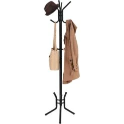 Songmics Garderobenständer RCR17B, Mit 12 Haken, Metall, Schwarz -Küche Fach Geschäft 9984908621d8a55bd74af180a82c8a085ec6f07e garderobenstaender songmics rcr17b