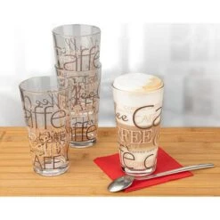 Van-Well Kaffeegläser Coffee Dekor, Latte Macchiato Gläser, 390ml, 12 Stück -Küche Fach Geschäft 9f51e97e8e98aa7c945301371f3d6b8574b7d1f6 kaffeeglaeser van well coffee dekor
