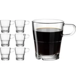 Leonardo Kaffeegläser Senso Tasse 024013, Mit Henkel, 250ml, 6 Stück