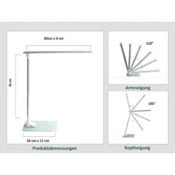 Unilux Schreibtischlampe Popy LED, Dimmbar, Weiß, Mit Standfuß -Küche Fach Geschäft a712a7386a76826c882e738f8a423f4e08c8dfa3 schreibtischlampe unilux popy led
