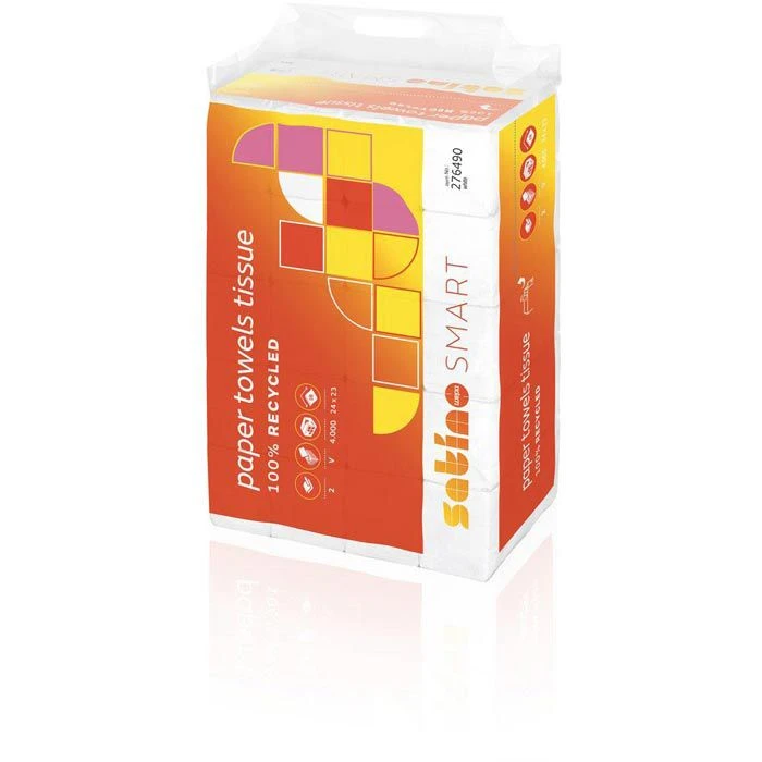Satino Smart By Wepa Papierhandtücher 276490, Weiß, 2-lagig, Zick-Zack-Falz, 24 X 23 Cm, 4000 Stück 6 Satino Smart By Wepa Papierhandtücher 276490, Weiß, 2-lagig, Zick-Zack-Falz, 24 X 23 Cm, 4000 Stück – Bild 4