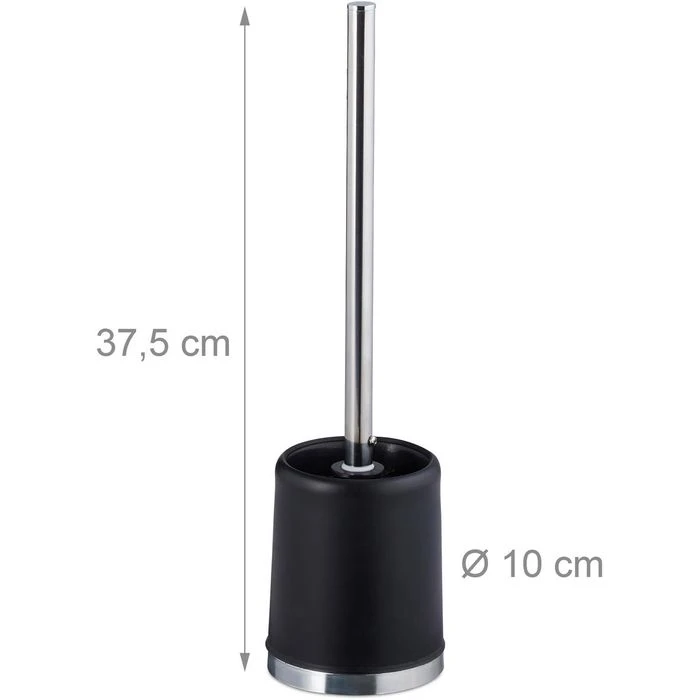 Relaxdays WC-Bürste Rund, Schwarz, Bürstenhalter Aus Kunststoff 5 Relaxdays WC-Bürste Rund, Schwarz, Bürstenhalter Aus Kunststoff – Bild 3