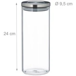 Relaxdays Vorratsglas 10028000, Mit Deckel, 1,5 Liter, Luftdicht, Höhe 24 Cm, 3 Stück -Küche Fach Geschäft ad4cd543cfe878dcc88bc2d60e9b1eabcdb9e69d vorratsglas relaxdays 10028000 mit deckel
