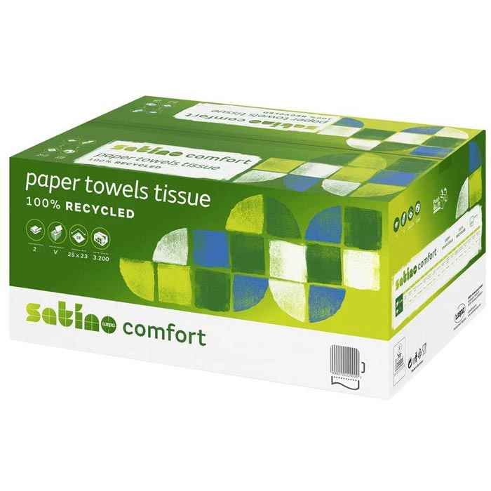 Satino Comfort By Wepa 277190 2-lagig 25x23 Weiß Zick-Zack-Falz 3200 Stück 6 Satino Comfort By Wepa 277190 2-lagig 25x23 Weiß Zick-Zack-Falz 3200 Stück – Bild 4