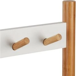 Relaxdays Garderobenständer 10027500, Mit Ablage & 5 Haken, Bambus, Natur / Weiß -Küche Fach Geschäft ae17f9a97e7fbfca74ed73f1a149001a44363342 garderobenstaender relaxdays 10027500