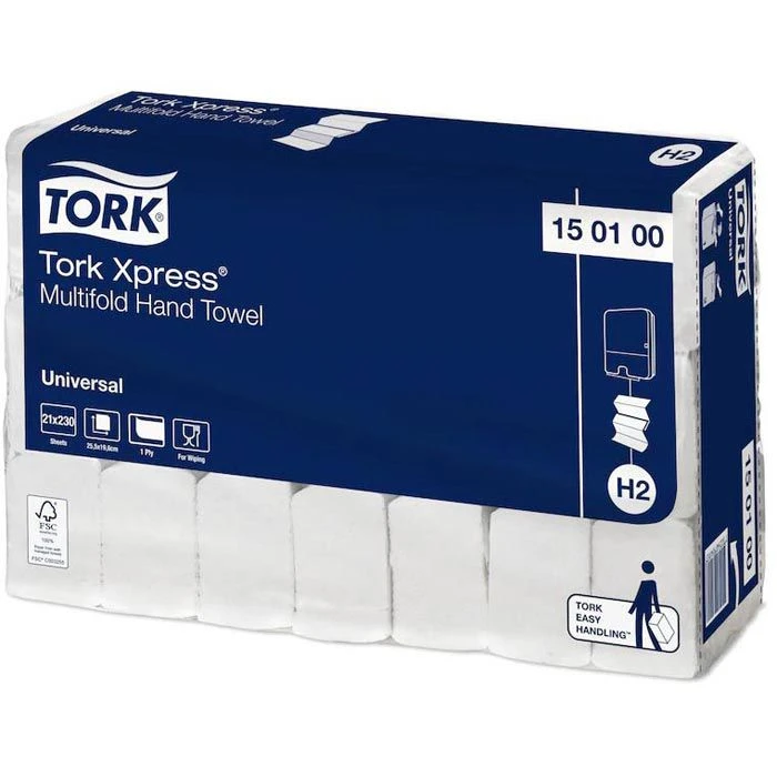 Tork Papierhandtücher Xpress Multifold, 150100, H2, 1-lagig, Interfold-Falz, 19,6 X 25,5cm, 4830 Stück 6 Tork Papierhandtücher Xpress Multifold, 150100, H2, 1-lagig, Interfold-Falz, 19,6 X 25,5cm, 4830 Stück – Bild 4