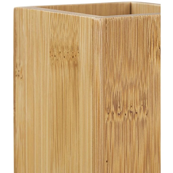 Relaxdays Zahnputzbecher Eckig, Bambus, Stehend, Braun 6 Relaxdays Zahnputzbecher Eckig, Bambus, Stehend, Braun – Bild 4