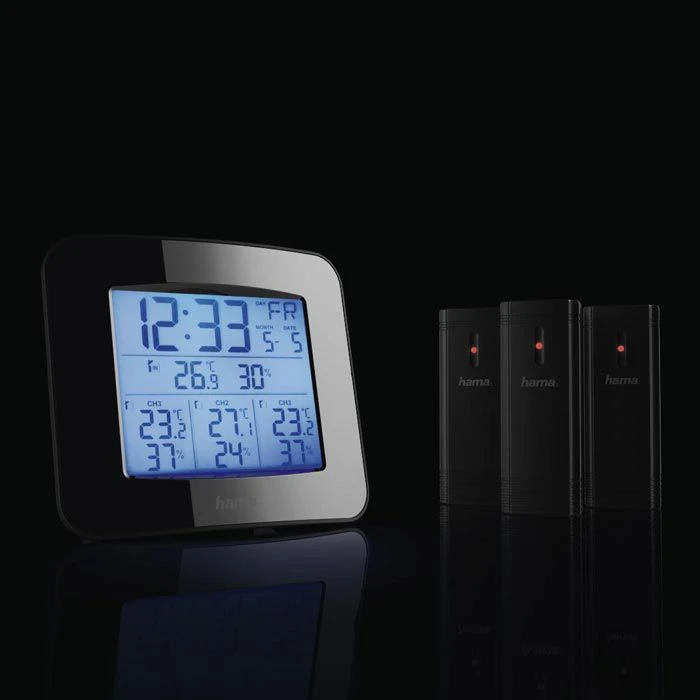 Hama Thermo-Hygrometer EWS-Trio Funk, Für Innen Und Außen, Mit Funkuhr, Inkl. 3 Sensoren 7 Hama Thermo-Hygrometer EWS-Trio Funk, Für Innen Und Außen, Mit Funkuhr, Inkl. 3 Sensoren – Bild 5