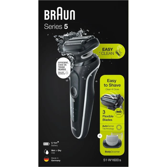 Braun Elektrorasierer Series 5 51-W1600s, Weiß, Wet & Dry, Mit EasyClick-Bodygroomer 9 Braun Elektrorasierer Series 5 51-W1600s, Weiß, Wet & Dry, Mit EasyClick-Bodygroomer – Bild 7