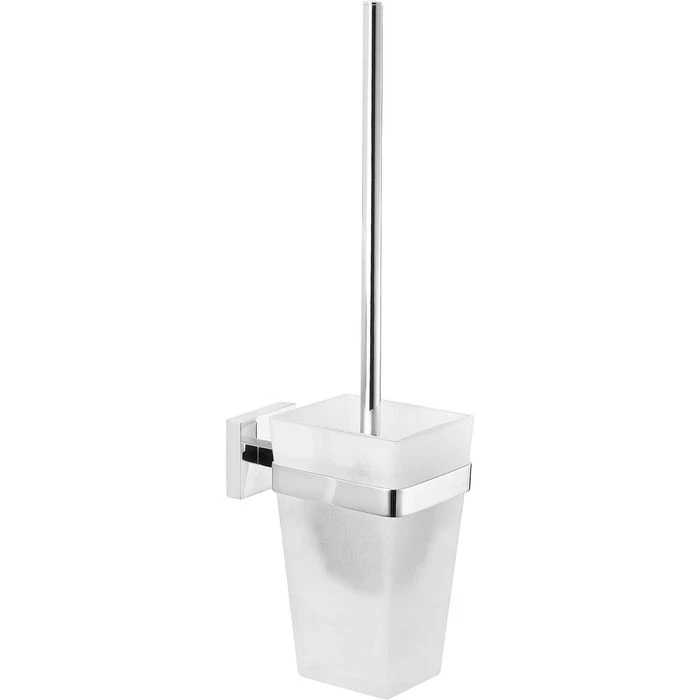 Tesa WC-Bürste Deluxxe, Weiß / Chrom, Bürstenhalter Aus Glas, Zur Wandmontage 3 Tesa WC-Bürste Deluxxe, Weiß / Chrom, Bürstenhalter Aus Glas, Zur Wandmontage
