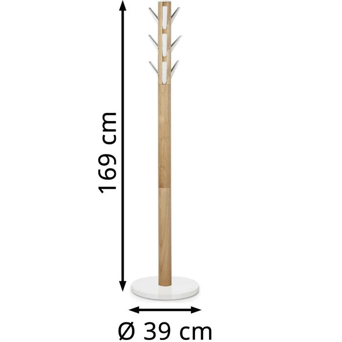 Umbra Garderobenständer Flapper, 320361-668, Mit 9 Klappbaren Haken, Holz, Natur / Weiß 4 Umbra Garderobenständer Flapper, 320361-668, Mit 9 Klappbaren Haken, Holz, Natur / Weiß – Bild 2