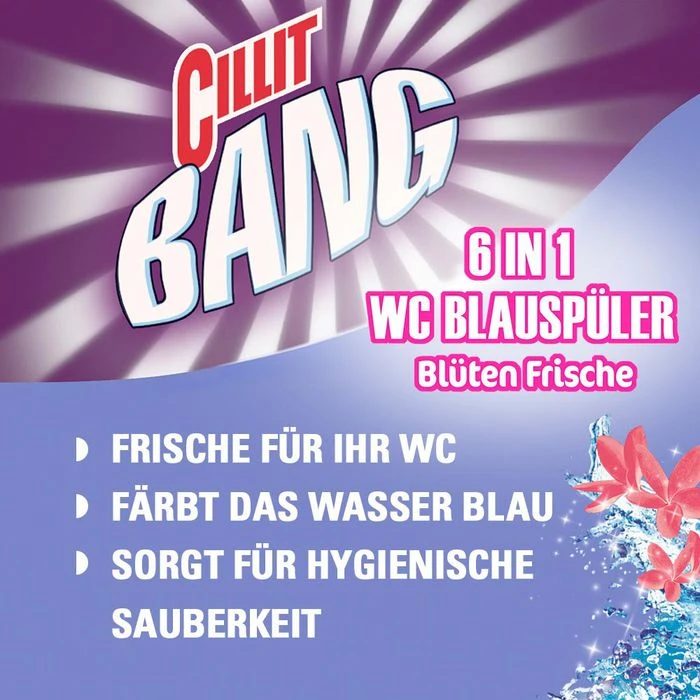 Cillit-Bang WC-Duftspüler Blue Wave 6 Blüten, Frische, Im Korb 5 Cillit-Bang WC-Duftspüler Blue Wave 6 Blüten, Frische, Im Korb – Bild 3