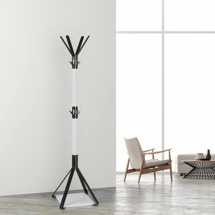 Haku-Möbel Garderobenständer 13363, Mit 12 Haken, Metall, Weiß / Schwarz 5 Haku-Möbel Garderobenständer 13363, Mit 12 Haken, Metall, Weiß / Schwarz – Bild 3